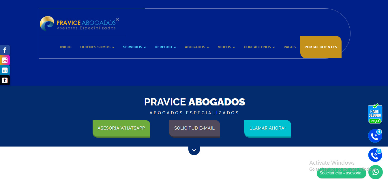 Ejemplo página web abogados